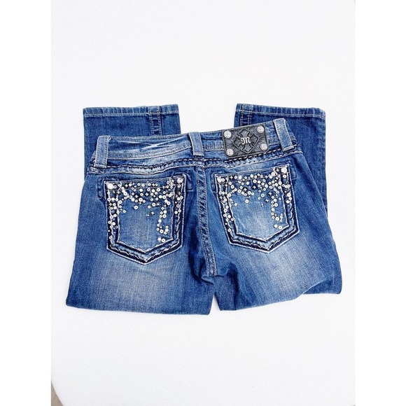 Miss Me Capri Cropped Dark Wash Denim SZ27 JE547P2 - Picture 4 of 8